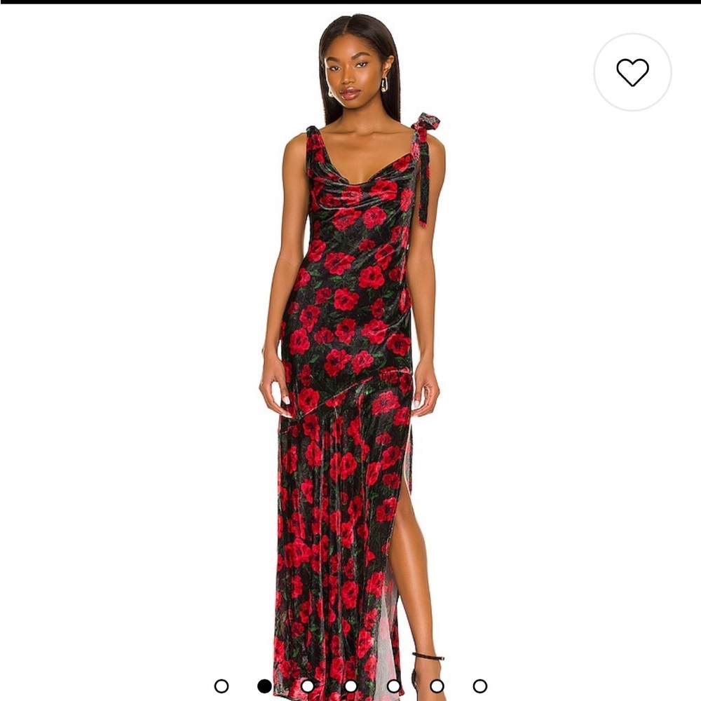 Lovers and Friends Jackie Maxi Velvet Dress in French Rose Floral